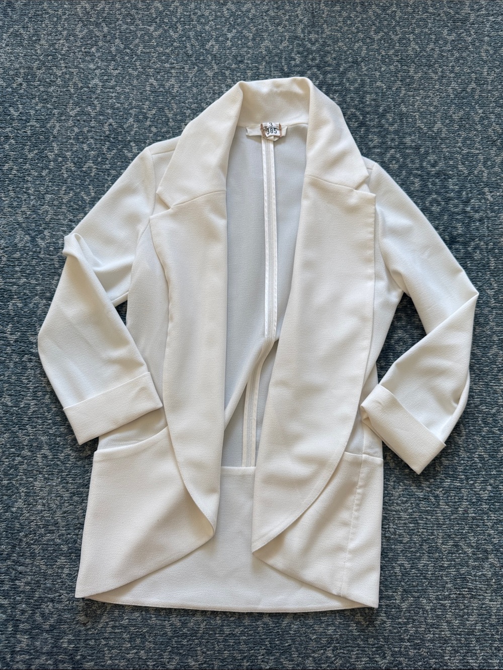 Forever 21 Ivory Draped Open-Front Blazer